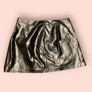 Black Vinyl Mini Skirt